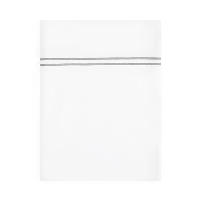Sferra Grande Hotel Flat Sheet, Twin In White/silver
