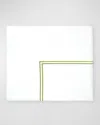 Sferra Grande Hotel King Flat Sheet In White/fern
