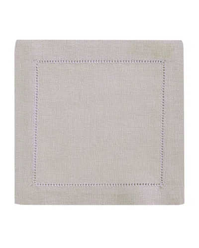 Sferra Hemstitch Cocktail Napkins, Set Of 6 In Gray