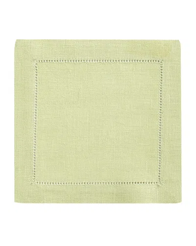 Sferra Hemstitch Cocktail Napkins, Set Of 6 In Kiwi