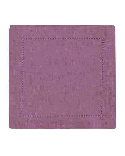 Sferra Hemstitch Cocktail Napkins, Set Of 6 In Lilac