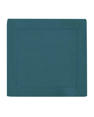 Sferra Hemstitch Cocktail Napkins, Set Of 6 In Blue