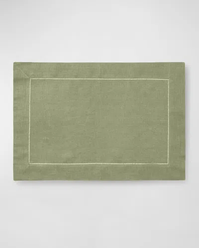 Sferra Hemstitch Placemats, Set Of 4 In Green