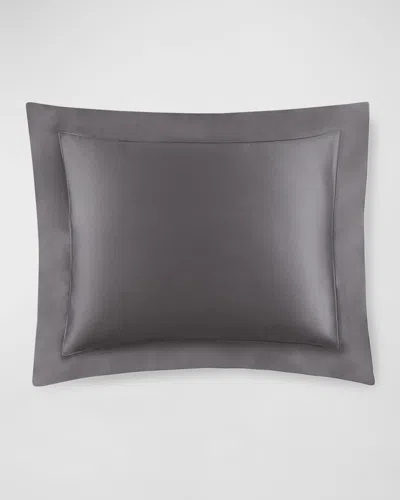 Sferra Hemstitch Standard Sateen Sham In Titanium
