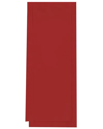 Sferra Hemstitch Table Runner, 15" X 108" In Cinnabar