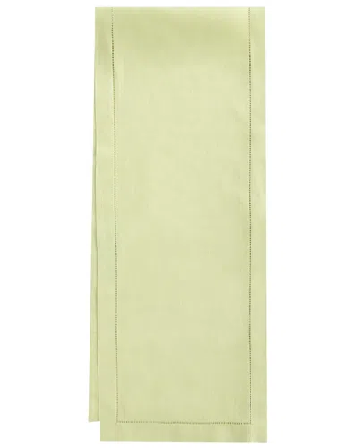 Sferra Hemstitch Table Runner, 15" X 108" In Kiwi