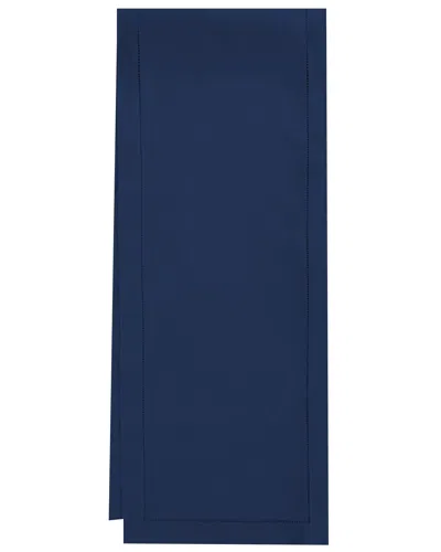 Sferra Hemstitch Table Runner, 15" X 108" In Navy