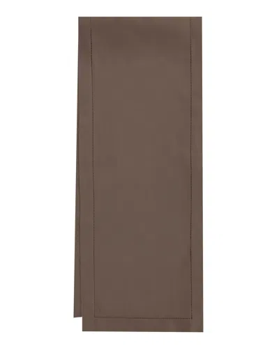 Sferra Hemstitch Table Runner, 15" X 72" In Brown