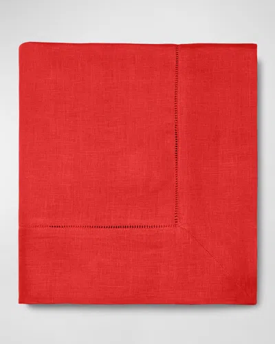 Sferra Hemstitch Tablecloth, 66" X 106" In Red