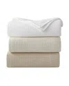 Sferra Kingston Full/queen Waffleweave Blanket, 100" X 100" In Ivory