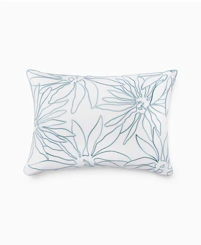 Sferra Laguna Embroidered Decorative Pillow, 12" X 18" In White