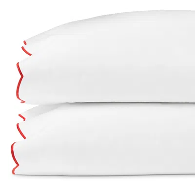 Sferra Limana Scalloped Standard Pillowcase, Pair In White