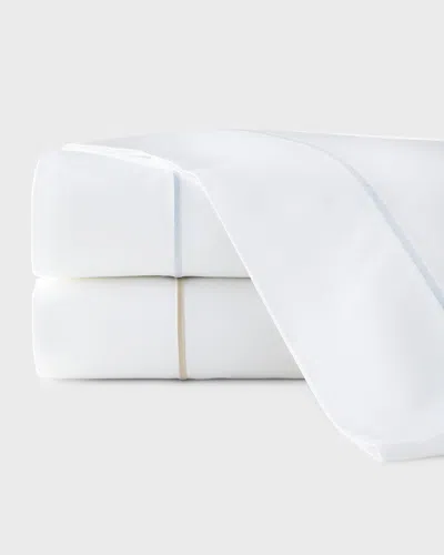 Sferra Marcus Classic Queen Sheet Set In White/taupe