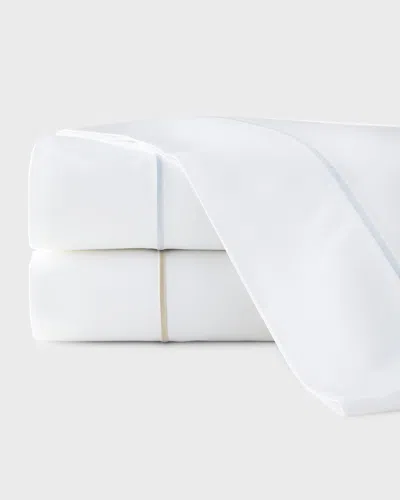 Sferra Marcus Classic Standard Pillowcase Pair In White/taupe