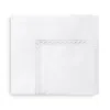 Sferra Queen 1,020 Thread Count Lace Sateen Flat Sheet In White