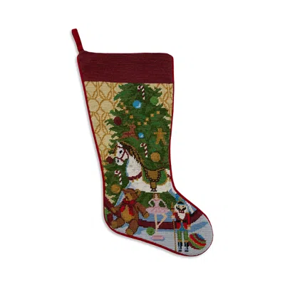 Sferra Needlepoint Holiday Stocking In Brown