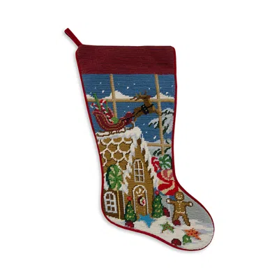 Sferra Needlepoint Holiday Stocking In Brown