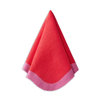 Sferra Ondulato Dinner Napkins, Set Of 4 In Poppy  Flamingo