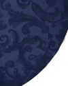 Sferra Acanthus Jacquard Round Tablecloth, 104 "dia In Sapphire