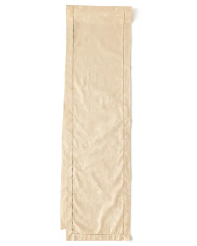 Sferra Plume Jacquard 108"l Table Runner In Parchment