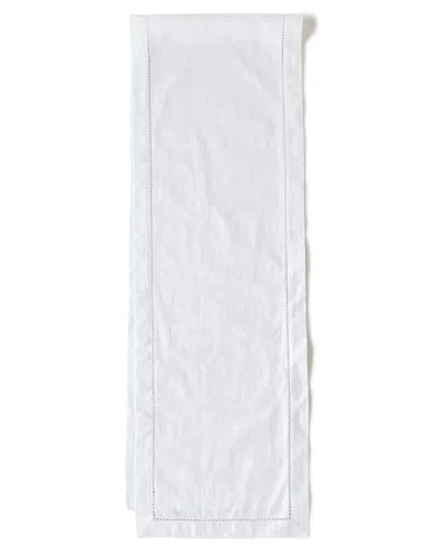 Sferra Plume Jacquard 108"l Table Runner In White