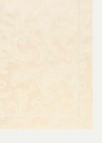 Sferra Acanthus Jacquard Tablecloth 70" X 162" In Parchment