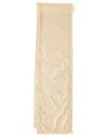 Sferra Plume Jacquard 72"l Table Runner In Parchment