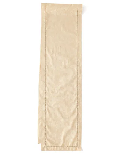 Sferra Acanthus Jacquard Table Runner, 15" X 72" In Parchment