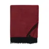 Sferra Renna Fringed Throw In Burgundy