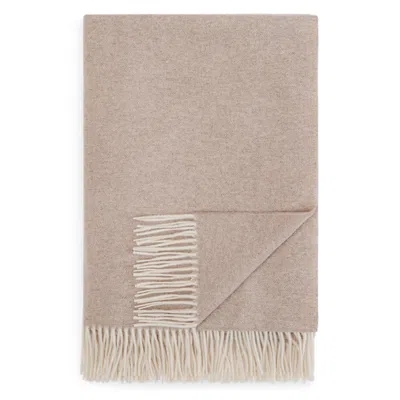 Sferra Renna Fringed Throw In Neutral