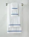 Sferra Resort Bath Sheet In White/dark Blue