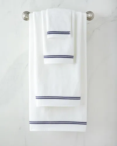 Sferra Resort Hand Towel In White/navy