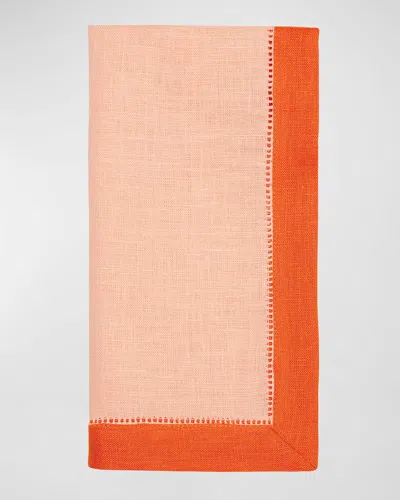 Sferra Roma Colour-block Dinner Napkins, Set Of 4 In Orange