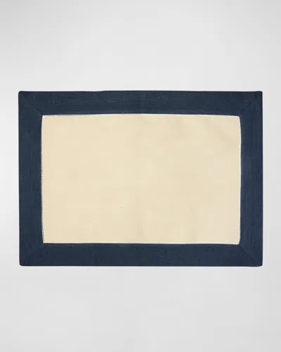 Sferra Roma Colorblock Placemats, Set Of 4 In Stone/indigo