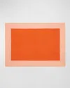 Sferra Roma 4-piece Colorblock Placemat Set In Tangerine Cameo