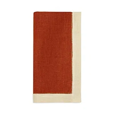 Sferra Roma Colorblock Dinner Napkins, Set Of 4 In Stone/paprika
