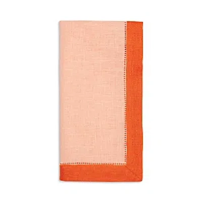 Sferra Roma 4-piece Colorblock Dinner Napkin Set In Cameo Tangerine