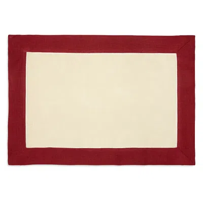 Sferra Roma Colorblock Placemats, Set Of 4 In Stone/cinnabar