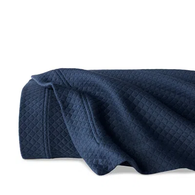 Sferra Rombo Cotton Diamond Matelasse Coverlet, Twin In Blue