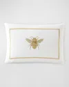 Sferra Ronzio Decorative Pillow, 12" X 18" In White/gold