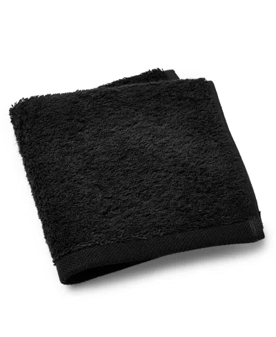 Sferra Sarma 100% Turkish Cotton Washcloth, 12" X 12" In Black