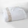Sferra Full/queen Plumes Embroidered Duvet Cover In Champagne