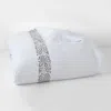 Sferra Full/queen Plumes Embroidered Duvet Cover In Gray