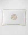Sferra Storia Decorative Pillow, 12" X 18" In White/sand