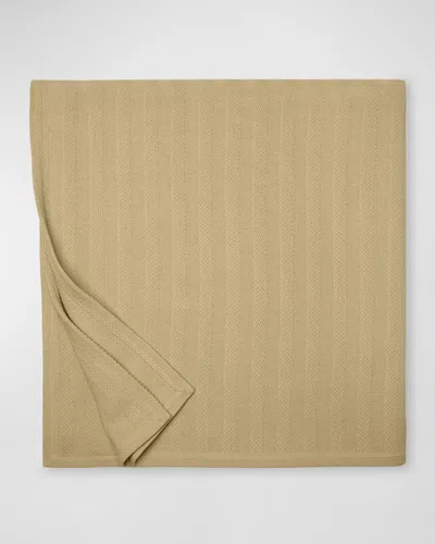 Sferra Tavira Full/queen Blanket, 100" X 100" In Dark Khaki
