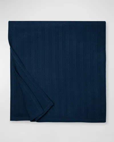 Sferra Tavira Full/queen Blanket, 100" X 100" In Navy