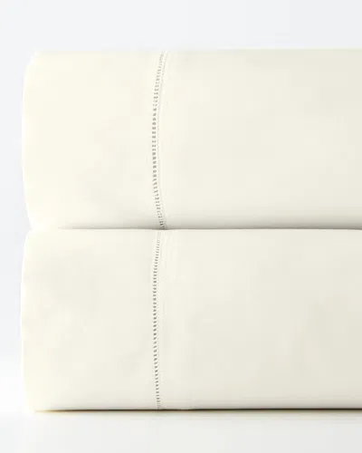 Sferra Two Standard 1,020 Thread Count Lace Sateen Pillowcases In White