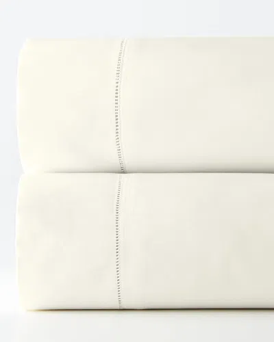 Sferra Two Standard 1,020 Thread Count Lace Sateen Pillowcases In Ivory