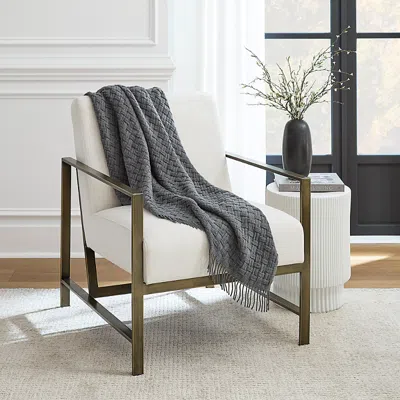 Sferra Vella Cashmere Blend Throw In Charcoal