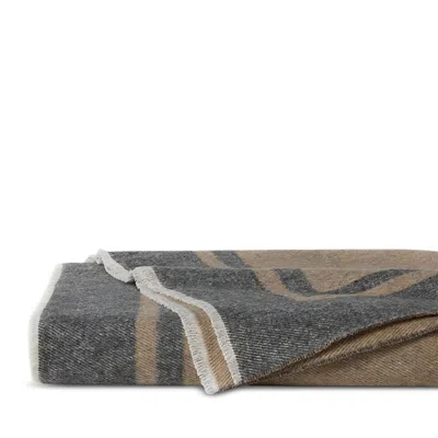 Sferra Viletta Cotton, Wool & Cashmere Blend Throw In Grey/beige